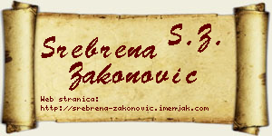 Srebrena Zakonović vizit kartica